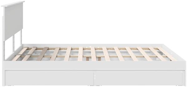vidaXL Aufbewahrungsbett mit Kopfteil Weiß 160 x 200 cm Holzwerkstoff 3410777 Bild 9