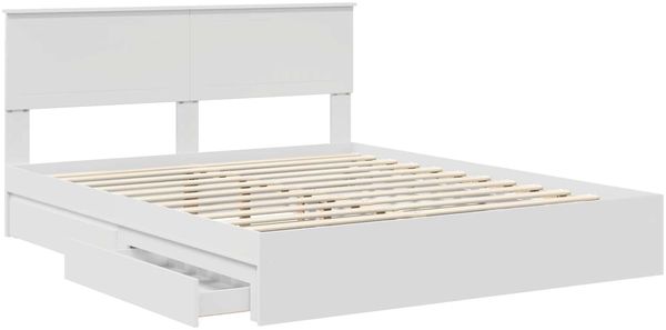 vidaXL Aufbewahrungsbett mit Kopfteil Weiß 160 x 200 cm Holzwerkstoff 3410777 Bild 5