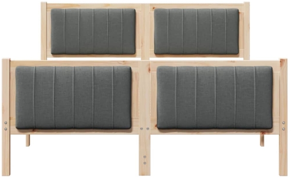 vidaXL Bettgestell Braun und Dunkelgrau 140 x 190 cm Massivholz Kiefer 3394324 Bild 4