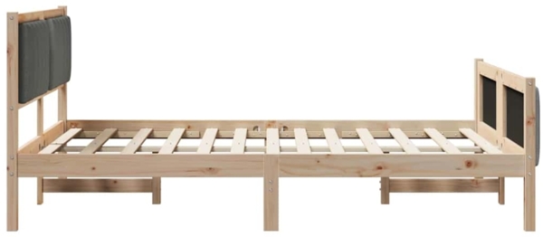 vidaXL Bettgestell Braun und Dunkelgrau 140 x 190 cm Massivholz Kiefer 3394324 Bild 5