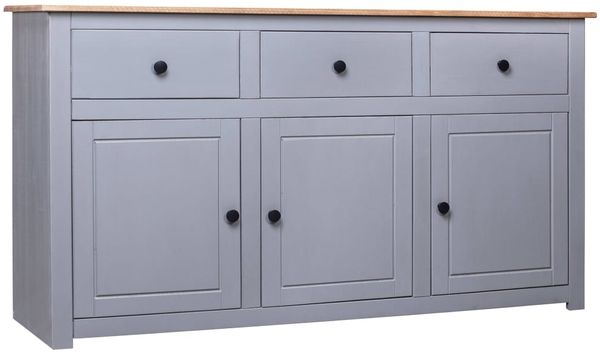 vidaXL Sideboard Grau 135x40x80 cm Kiefernholz Panama 282704