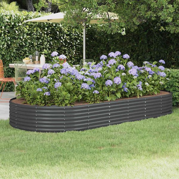 vidaXL Garten-Hochbeet Verzinkter Stahl 296 x 140 x 36 cm Anthrazit 319031