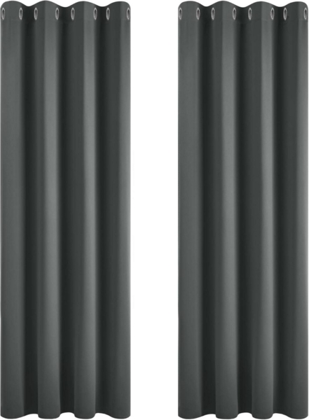 Deconovo Blickdichte Gardinen Vorhänge Schlafzimmer Dunkelgrau 160x117cm 2er Set