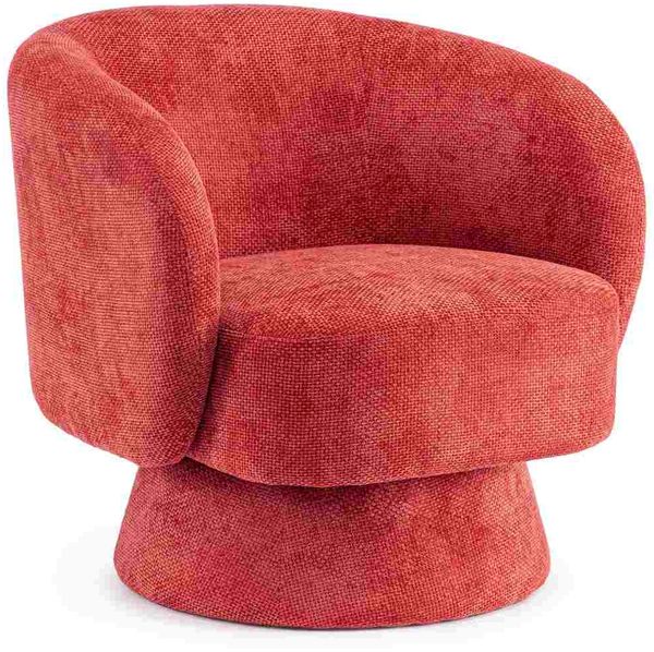 Drehsessel Ennelija aus Stoff, modern, rot Cherry, gepolstert, drehbar für Dein Wohnzimmer