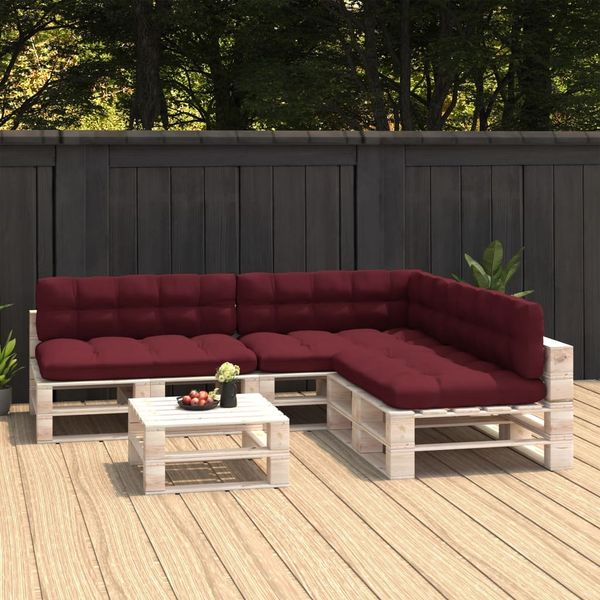 vidaXL Palettensofa-Kissen 7 Stk. Weinrot 314597