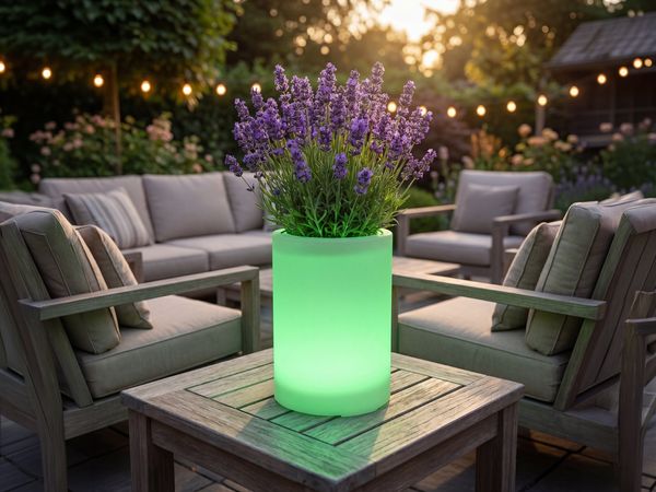 Smartwares LED Solarleuchte Blumentopf OSL_60085 weiß 30 cm RGBW