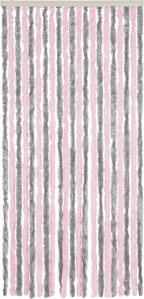 vidaXL Fliegenvorhang Silbergrau und Rosa 90x220 cm Chenille 377363 Bild 3