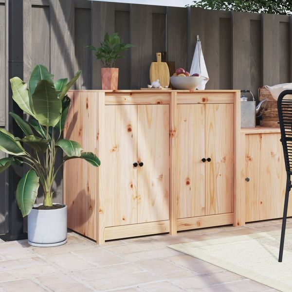 vidaXL Türen für Outdoor-Küche MEPPEL 2 Stk. 50x9x82 cm Massivholz Kiefer 832358