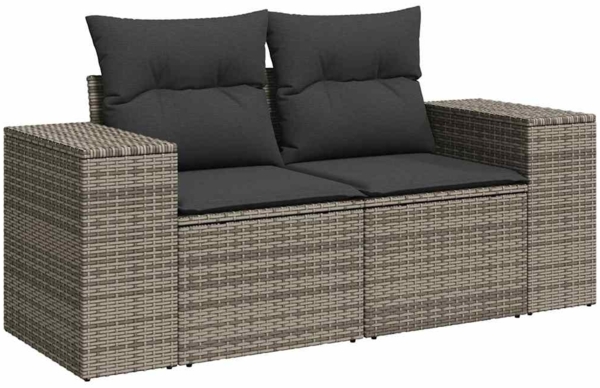 vidaXL Gartensofa-set mit Kissen 11 pcs Grau Poly-Rattan 3361983 Bild 5