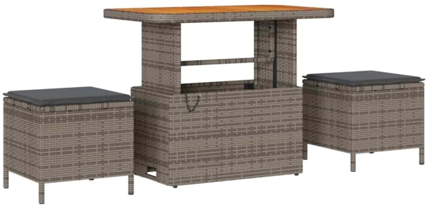 vidaXL Gartensofa-set mit Kissen 11 pcs Grau Poly-Rattan 3361983 Bild 3