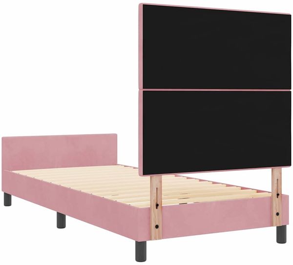 vidaXL Boxspringbett mit Kopfteil Rosa 90 x 190 cm Samt 3344914 Bild 9