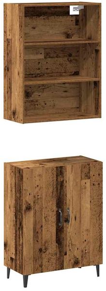 Sideboard, Kommode mit Wandschrank Altholz-Optik Holzwerkstoff j2242p