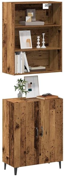 Sideboard, Kommode mit Wandschrank Altholz-Optik Holzwerkstoff j2242p Bild 2