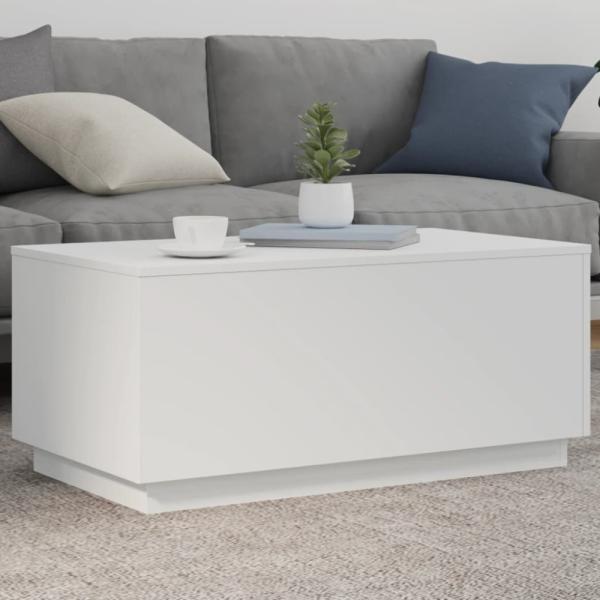 vidaXL Couchtisch mit LED-Leuchten Weiß 90x50x40 cm 839875