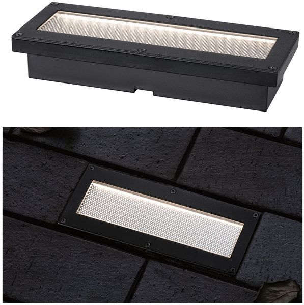 Paulmann 94576 Solar LED Bodeneinbauleuchte Domenic 200x80mm IP67 3000K Schwarz