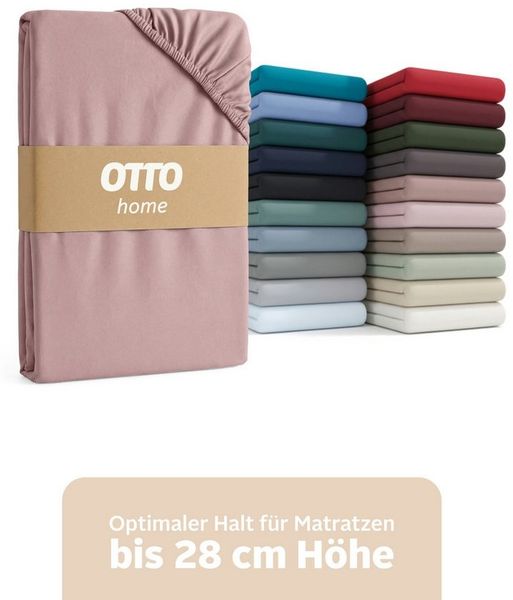 OTTO home Spannbettlaken BLACKBERRY in BASIC und PREMIUM Qualität, 100% Baumwolle, Jersey (160 g/m), Gummizug: rundum, (1 Stück), für hohe Matratzen bis 28 cm, Bettlaken, Spannbetttuch, pflegeleicht