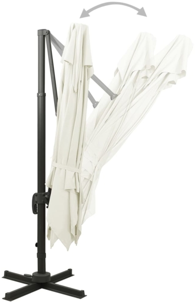 vidaXL Ampelschirm mit Doppeldach 300 x 300 cm Sand 312368 Bild 3