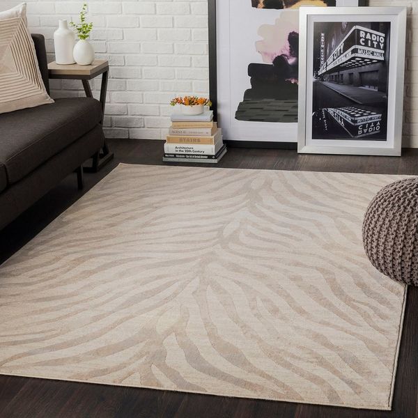 Livabliss Teppich LUANDA, rechteckig, Höhe: 11 mm, Skandinavischer Teppich, Boho Wohnzimmerteppich/Läufer im Zebra Muster