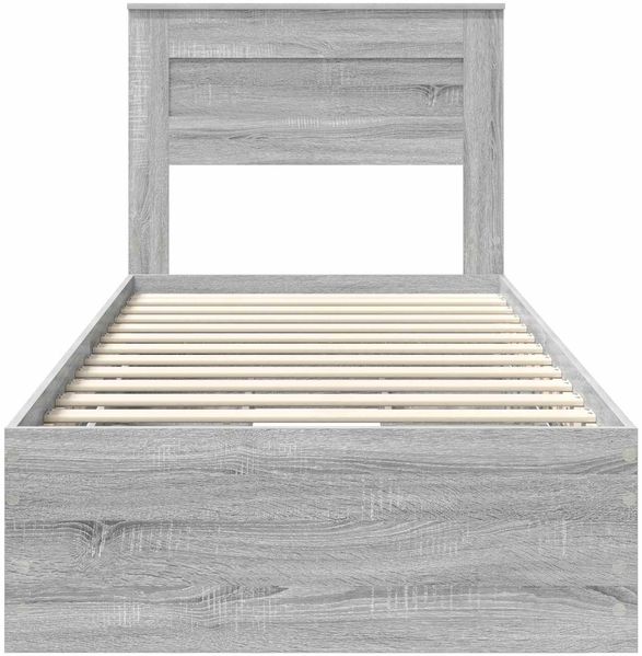 vidaXL Bettrahmen Graues Sonoma 90 x 190 cm Ingenieurs Holz 3409877 Bild 8