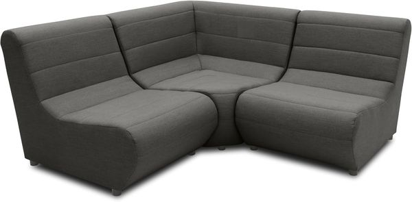DOMO. collection Outdoor Ecksofa Borkum, Gartensofa in L-Form aus 2 x Sessel-Element und 1 x Ecksessel, wetterfeste Gartenmöbel, 179 x 179 x 80 cm (BxTxH), anthrazit