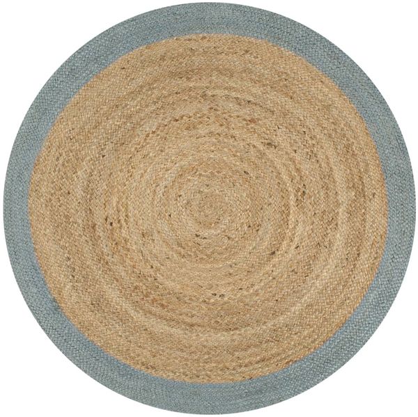 vidaXL Teppich Handgefertigt Jute mit Olivgrünem Rand 150 cm 133682