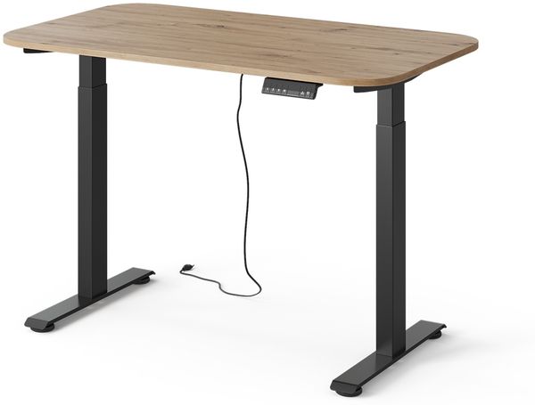 höhenverstellbarer elektrischer Schreibtisch Elevate Schwarz/Artisan 120 x 70 cm 2 Motoren Vicco