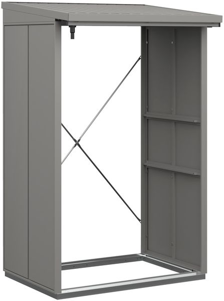 Hörmann Ecostar Metall Kaminholzregal Elegant Typ 1, 123 x 103 cm, graualuminium, 123 x 103 x 198 cm (T x B x H)