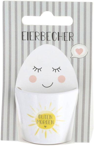 36x Porzellan Eierbecher ca. 7 cm – 4-farbig sortiert mit Hängekarte, klassischer Eierbecher für Frühstück und Ostern