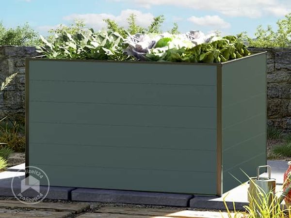 GFP Hochbeet Kräuter-Gemüse-Beet Aluminium CHRISTINA - 119x99x77cm - anthrazit
