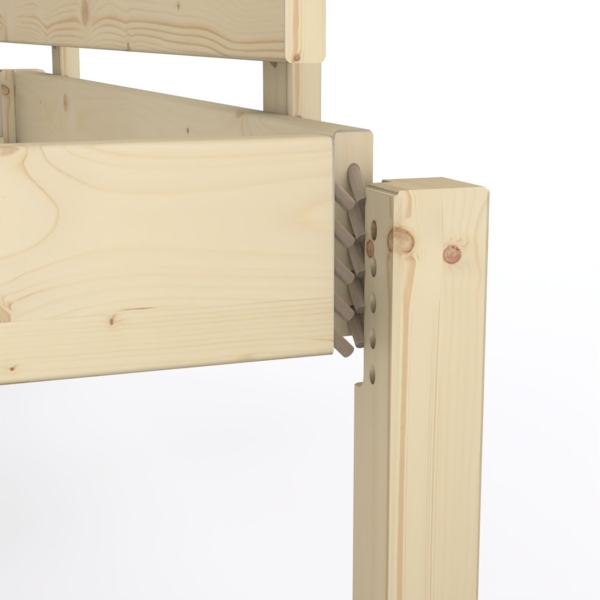 Pfostenbett "metallarm" Fichte Holzbett "Daybett" 160 x 210cm 48cm Doppelbett Bild 4