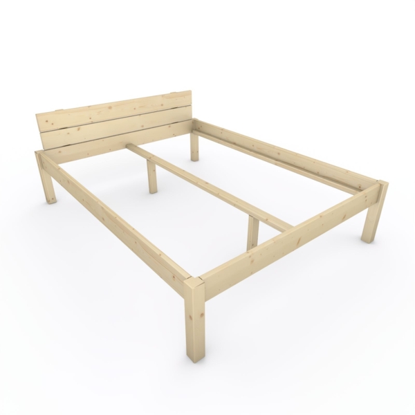 Pfostenbett "metallarm" Fichte Holzbett "Daybett" 160 x 210cm 48cm Doppelbett Bild 1
