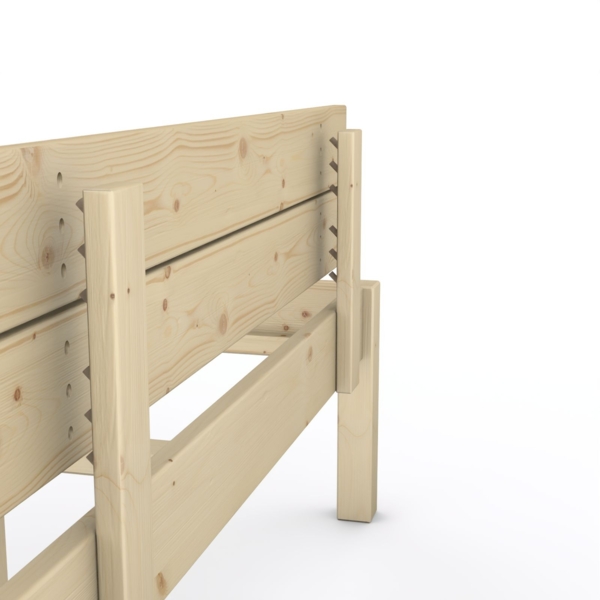 Pfostenbett "metallarm" Fichte Holzbett "Daybett" 160 x 210cm 48cm Doppelbett Bild 5