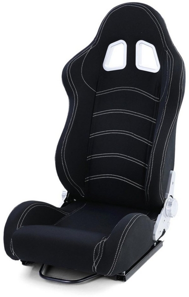 Tenzo-R Gaming Chair Sportsitz Halbschalensitz Stoff Schwarz Grau mit Konsole