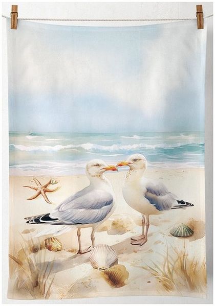 Ambiente® Geschirrtuch Seagulls, (1-tlg, 1-teilig), Geschirrtücher ca. 50x70 cm Baumwolle