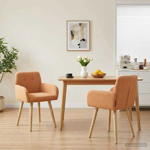 vidaXL Esszimmerstühle 2 pcs Bouclé Beige 59 x 57 x 85 cm 42034329