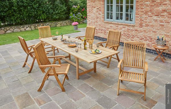 LC Garden »Riva« Teak Gartentisch Ausziehtisch