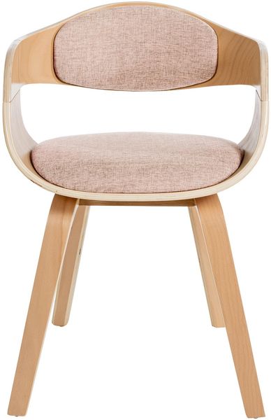 Besucherstuhl LONDON Stoff - 73x49x46cm, Natur/Creme Stoff Holz Gestell Konferenzstuhl Wartezimmerstuhl Bild 3