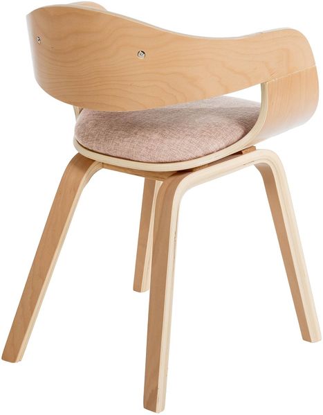 Besucherstuhl LONDON Stoff - 73x49x46cm, Natur/Creme Stoff Holz Gestell Konferenzstuhl Wartezimmerstuhl Bild 5