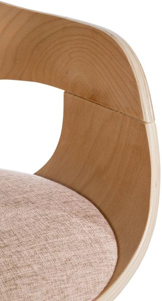 Besucherstuhl LONDON Stoff - 73x49x46cm, Natur/Creme Stoff Holz Gestell Konferenzstuhl Wartezimmerstuhl Bild 7