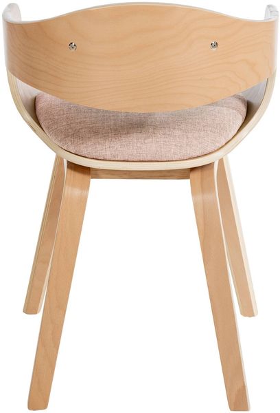 Besucherstuhl LONDON Stoff - 73x49x46cm, Natur/Creme Stoff Holz Gestell Konferenzstuhl Wartezimmerstuhl Bild 6
