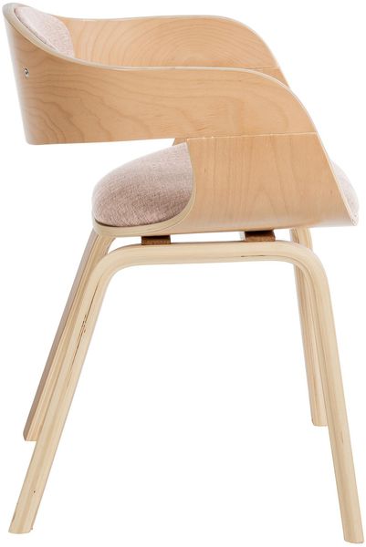 Besucherstuhl LONDON Stoff - 73x49x46cm, Natur/Creme Stoff Holz Gestell Konferenzstuhl Wartezimmerstuhl Bild 4