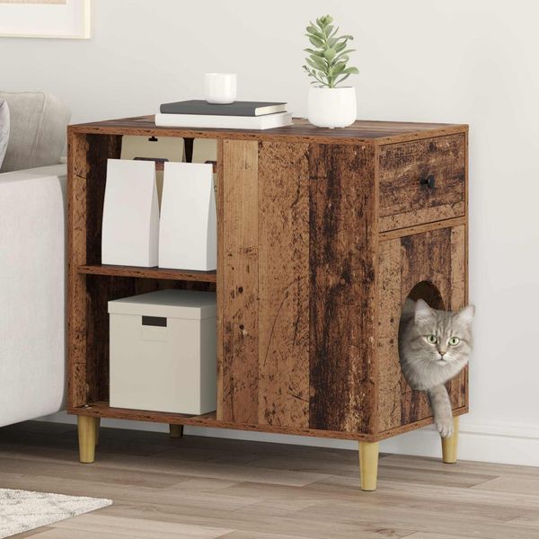vidaXL Katzenhaus Altholz 72 x 42,5 x 70 cm Holzwerkstoff 8000687