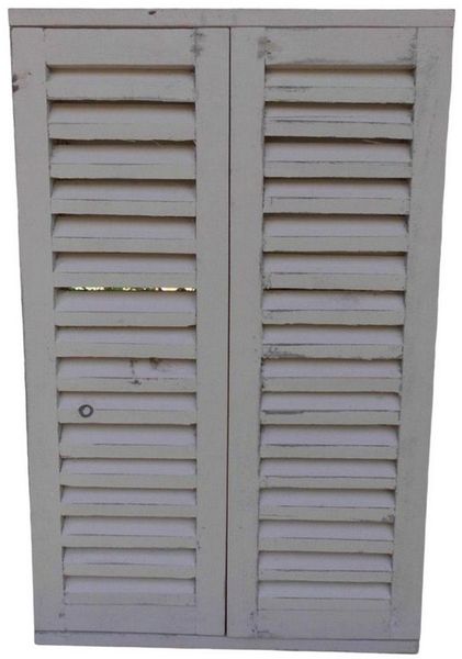 Deko-Impression Wandspiegel Wunderschöner Wandspiegel Fensterläden Landhaus creme Shabby-Chic 59cm (1-St)