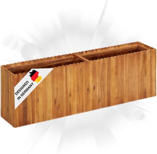 Hochbeet aus Holz JONA 150x30x50cm, Akazienholz Hochbeet für Garten Hochbeet Holz Gartenbeet hoch Kräuterbeet xxl Blumenbeet Gemüsebeet groß Garten