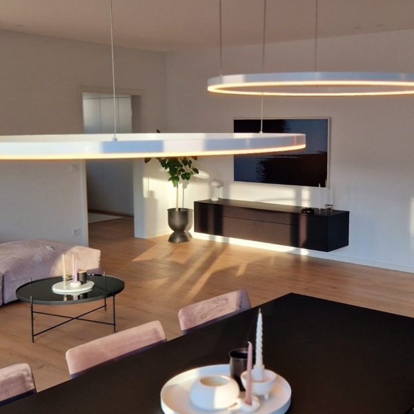 s.luce LED Ring Pendelleuchte rund Direkt oder Indirekt Gold Ø 120cm Bild 19