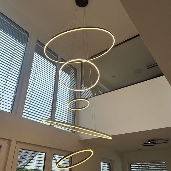 s.luce LED Ring Pendelleuchte rund Direkt oder Indirekt Gold Ø 120cm Bild 15