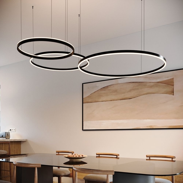 s.luce LED Ring Pendelleuchte rund Direkt oder Indirekt Gold Ø 120cm Bild 3