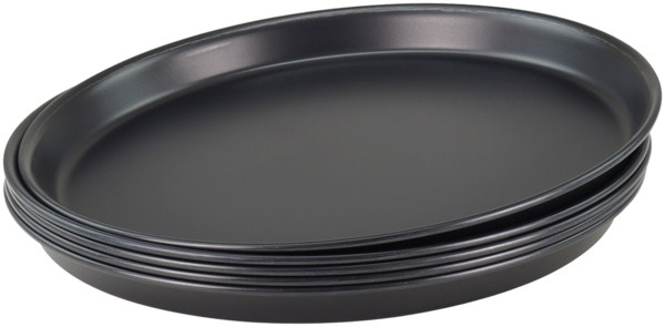 Pizzablech rund aus Blaublech 5 Stück Ø 24 cm schwere Profiqualität Bild 1