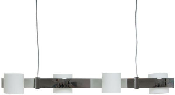 Hängelampe, Chrom, Glas, H 150 cm