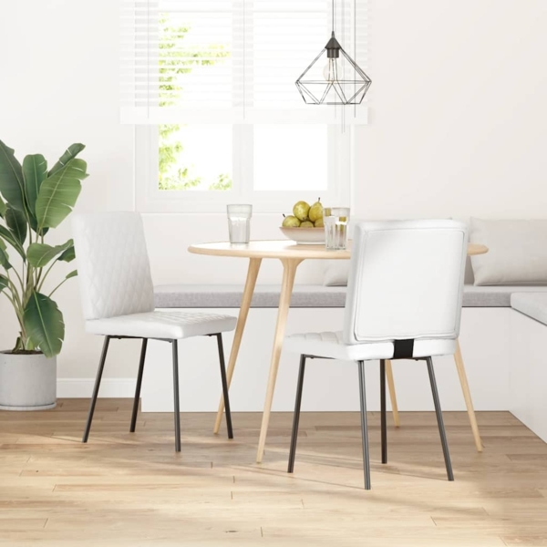 vidaXL Esszimmerstühle 2 Stk. Weiß Kunstleder 4101119